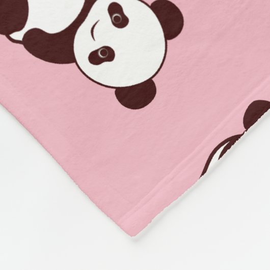Pink Panda Herz Fleece Blanket (Ecke)