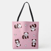 Pink Panda Tote Bag Tasche (Vorderseite)
