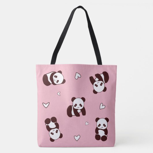 Pink Panda Tote Bag Tasche (Vorderseite)