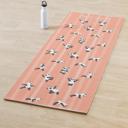 Pink Panda Yoga Mat mit individuellem Namen auf be Yogamatte