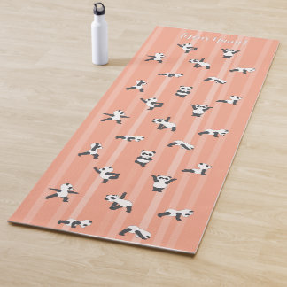 Pink Panda Yoga Mat mit individuellem Namen auf be Yogamatte