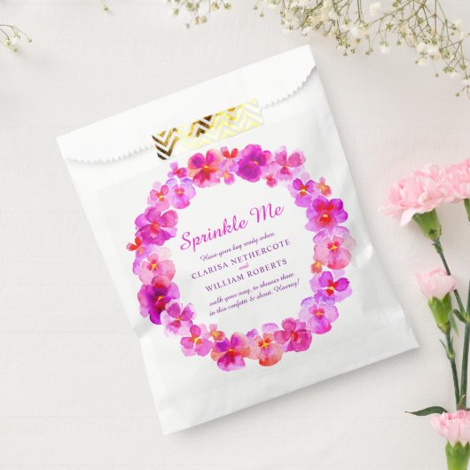 Pink pansy Aquarell Hochzeitsbrille mich Konfetti Geschenktütchen (Versiegelt)