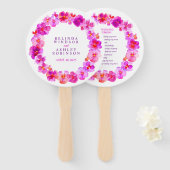 Pink pansy Aquarell Hochzeitsfans Fächer (Vorne und Hinten)