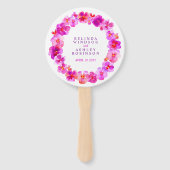 Pink pansy Aquarell Hochzeitsfans Fächer (Vorderseite)