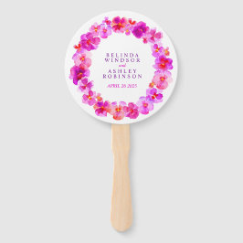 Pink pansy Aquarell Hochzeitsfans Fächer