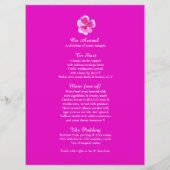 Pink pansy Art Blume Kranz Art Hochzeitsmenü Menükarte (Rückseite)