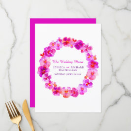 Pink pansy Art Blume Kranz Art Hochzeitsmenü Menükarte