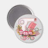 Pink Pansy Beautician Magnet (Vorderseite/Rückseite)