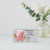 Pink Pansy Beautician Terminkarte (Stehend Vorderseite)