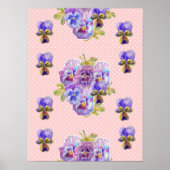 Pink Pansy Blume Blume Shabby Chic Poster (Vorne)