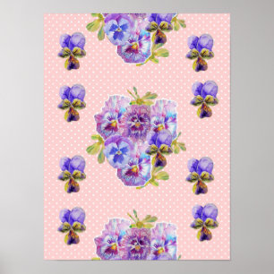 Pink Pansy Blume Blume Shabby Chic Poster