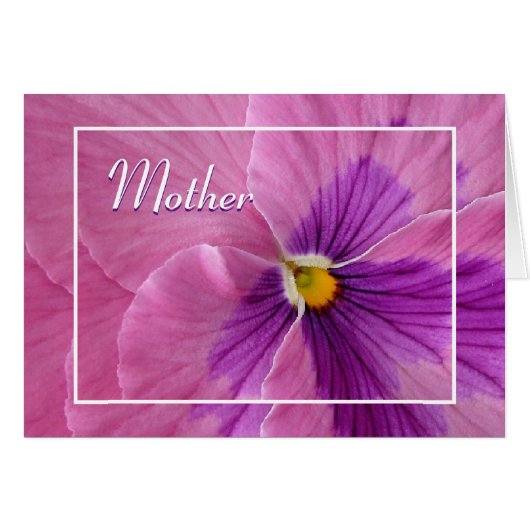 Pink Pansy Mother's Day Card (Vorderseite (Horizontal))