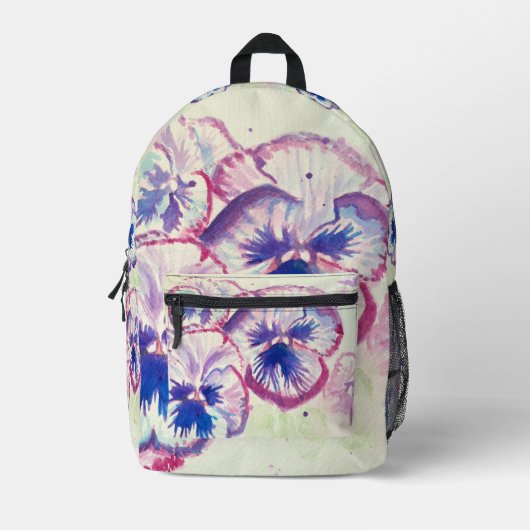 Pink Pansy Stiefmütterchen Aquarell Girls Rucksack (Vorderseite)