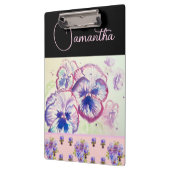 Pink Pansy Stiefmütterchen Wasserfarben Blume Flor Klemmbrett (Links)