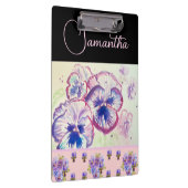 Pink Pansy Stiefmütterchen Wasserfarben Blume Flor Klemmbrett (Rechts)