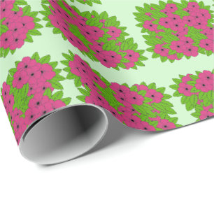 Pink Pansy Wrapping Paper Geschenkpapier