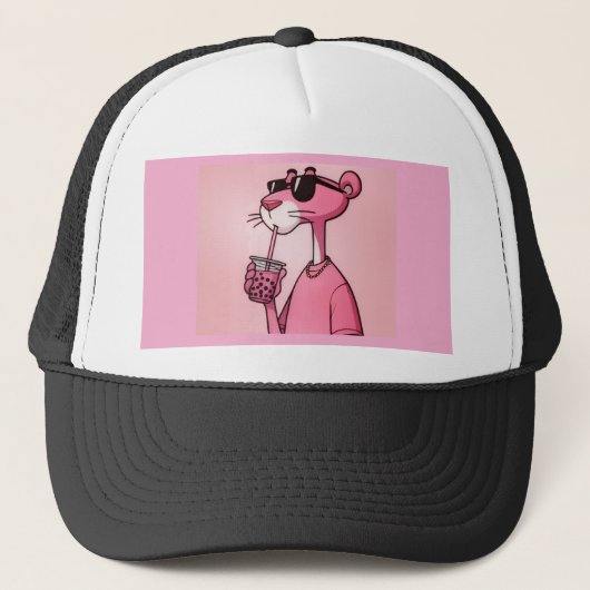 Pink Panther Hat – Cute & Bold Pink Tiger Cap Truckerkappe (Vorderseite)