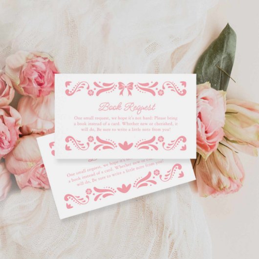 Pink Papel Picado Bücher für Baby Begleitkarte