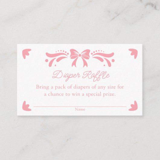 Pink Papel Picado Diaper Raffel Ticket Begleitkarte (Vorderseite)