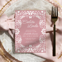 Pink Papel Picado Mexican Girl Baby Dusche