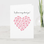 Pink Paper Airplane Heart Romantic Valentine's Karte (Vorderseite)