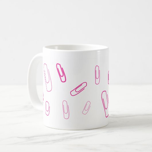 pink paper clip retro design kaffeetasse (Vorderseite Links)