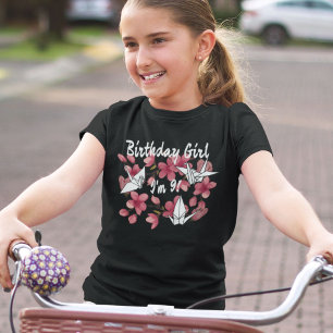 Pink Paper Crane Origami Cherry Blossom Kinderkind T-Shirt