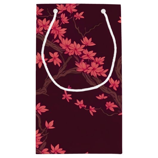 Pink Paper Crane Origami Cherry Blossom Kleine Geschenktüte (Rückseite)