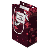 Pink Paper Crane Origami Cherry Blossom Kleine Geschenktüte (Vorderseite Schrägansicht)