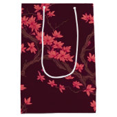 Pink Paper Crane Origami Cherry Blossom Mittlere Geschenktüte (Rückseite)