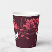 Pink Paper Crane Origami Cherry Blossom Pappbecher (Rechts)