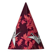 Pink Paper Crane Origami Cherry Blossom Partyhütchen (Rückseite)