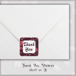 Pink Paper Crane Origami Cherry Blossom Quadratischer Aufkleber