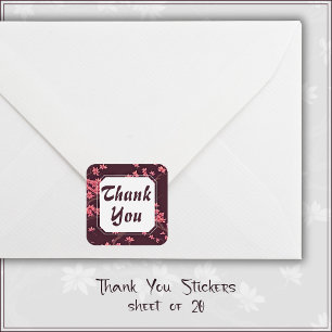 Pink Paper Crane Origami Cherry Blossom Quadratischer Aufkleber