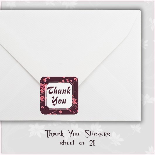 Pink Paper Crane Origami Cherry Blossom Quadratischer Aufkleber