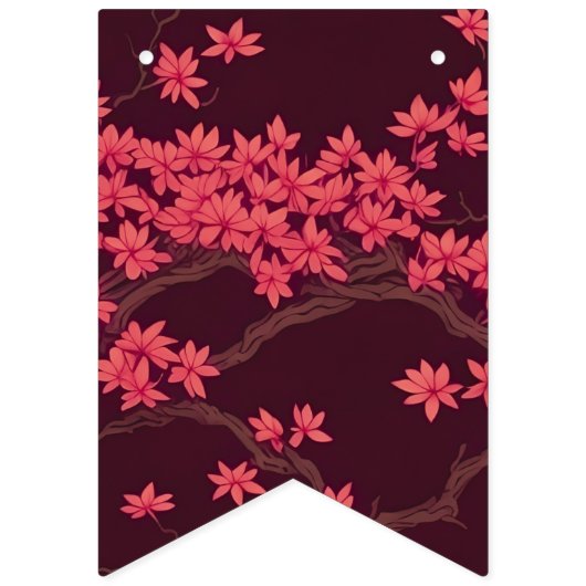 Pink Paper Crane Origami Cherry Blossom Wimpelkette (Erste Fahne)