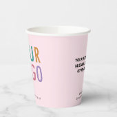 Pink Paper Cups Custom Business Logo Branded 8 oz Pappbecher (Links)