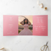 Pink Paper Paris Quinceañera Tri-Fold Einladung (Innenseite)