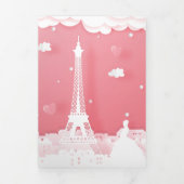 Pink Paper Paris Quinceañera Tri-Fold Einladung (Cover)