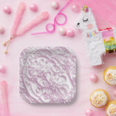 Pink Paper Quilling Daisy Design Pappteller (Party)