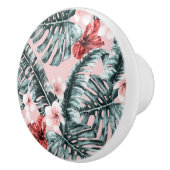 Pink Paradise Tropical Island Floral Botanical Keramikknauf (Rechts)