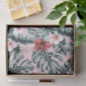 Pink Paradise Tropical Island Floral Botanical Seidenpapier (Geschenk)