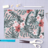 Pink Paradise Tropical Island Floral Botanical Seidenpapier (Handwerk)
