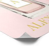 Pink Parfüm Flasche Chic Monogram Personal Poster (Ecke)