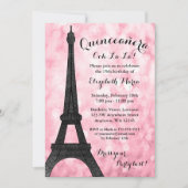 Pink Paris Bokeh Glitzer Lights Quinceañera Einladung (Vorderseite)