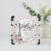 Pink Paris Brautparty Einladung (Stehend Vorderseite)