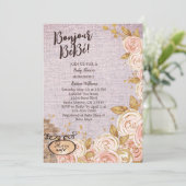 Pink Paris Cafe Kinderdusche Einladung (Stehend Vorderseite)