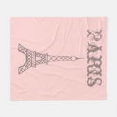 Pink Paris Eiffel Tower Blanket Geschenk Fleecedecke (Vorderseite (Horizontal))