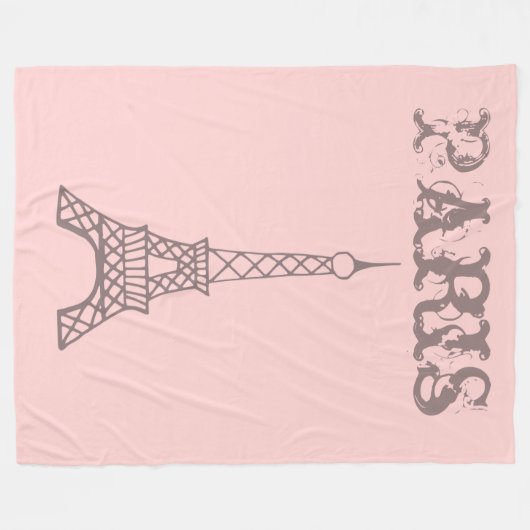 Pink Paris Eiffel Tower Blanket Geschenk Fleecedecke (Vorderseite (Horizontal))