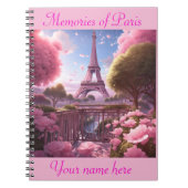 Pink Paris Eiffel Tower Spiral Foto Notebook Notizblock (Vorderseite)